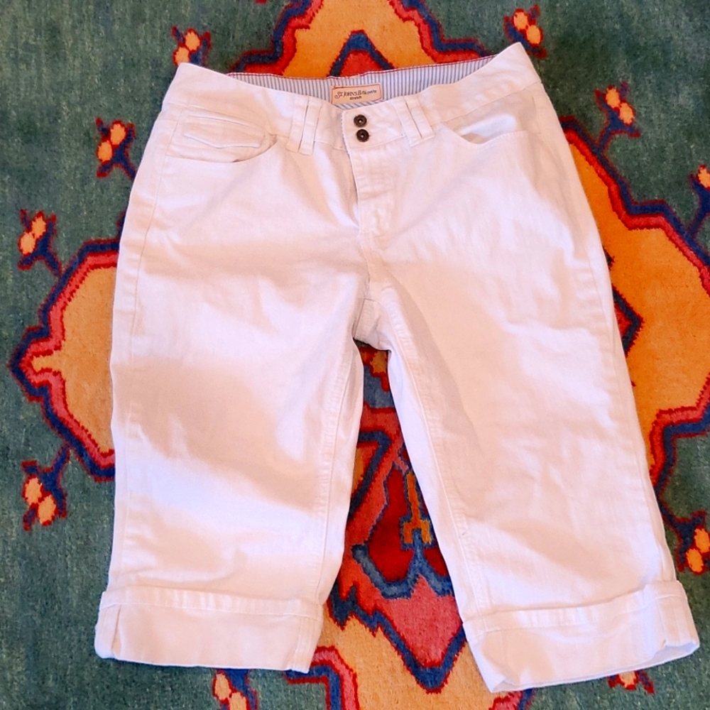 St John's Bay Petite Stretch Capris Denim Size 10P